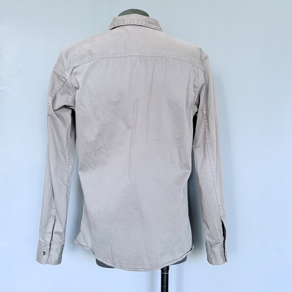 AllSaints Bryant Utility Work Shirt | Size M | Dark Gray 100% Cotton Stretch - Picture 4 of 7